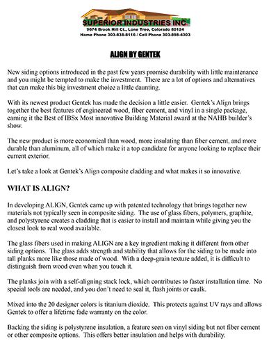 Align Description